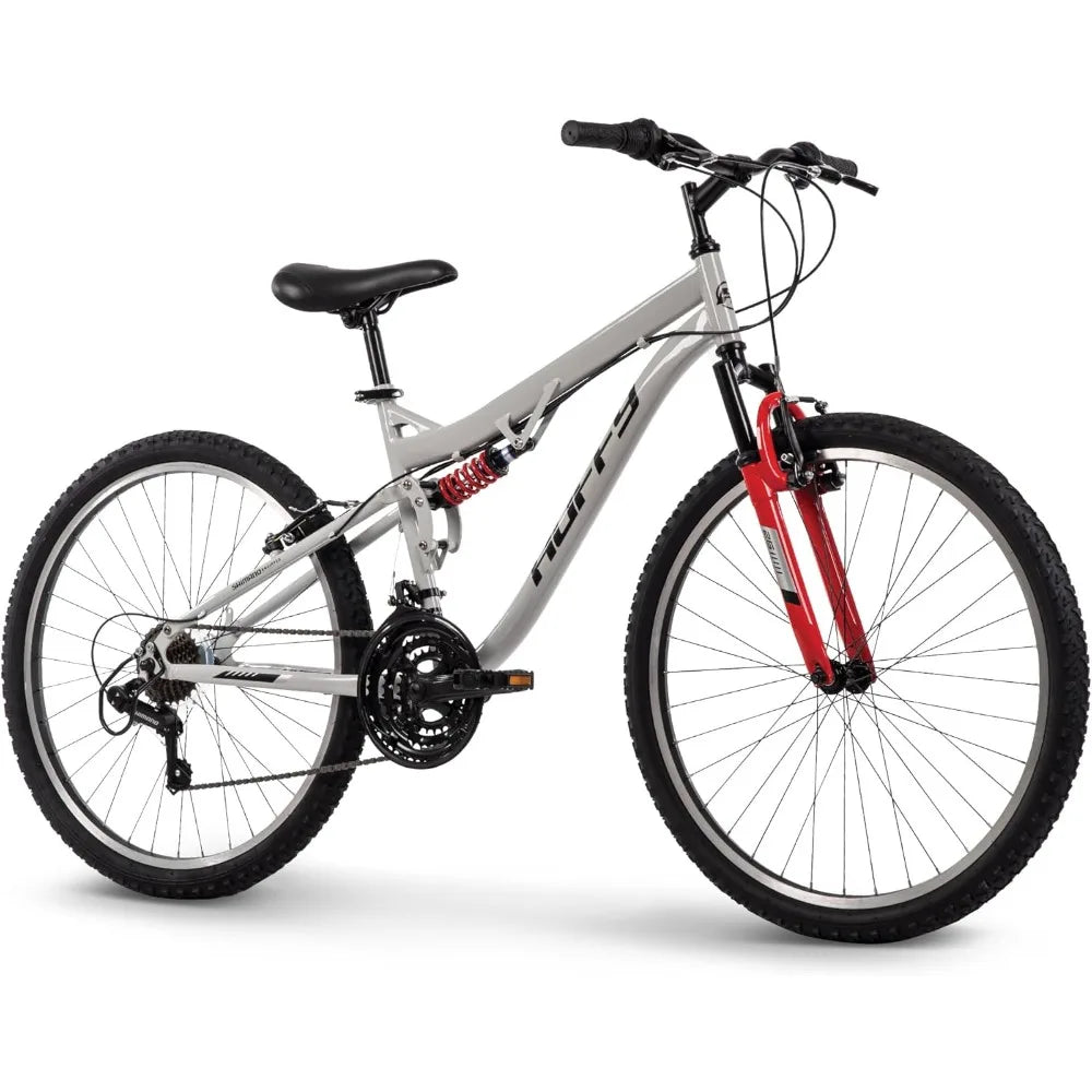 Rugged Mountain Bike for All Ages and Sizes, 20/24/26 Inch Options, 6 or 21 Speed Shimano Gear Shifting