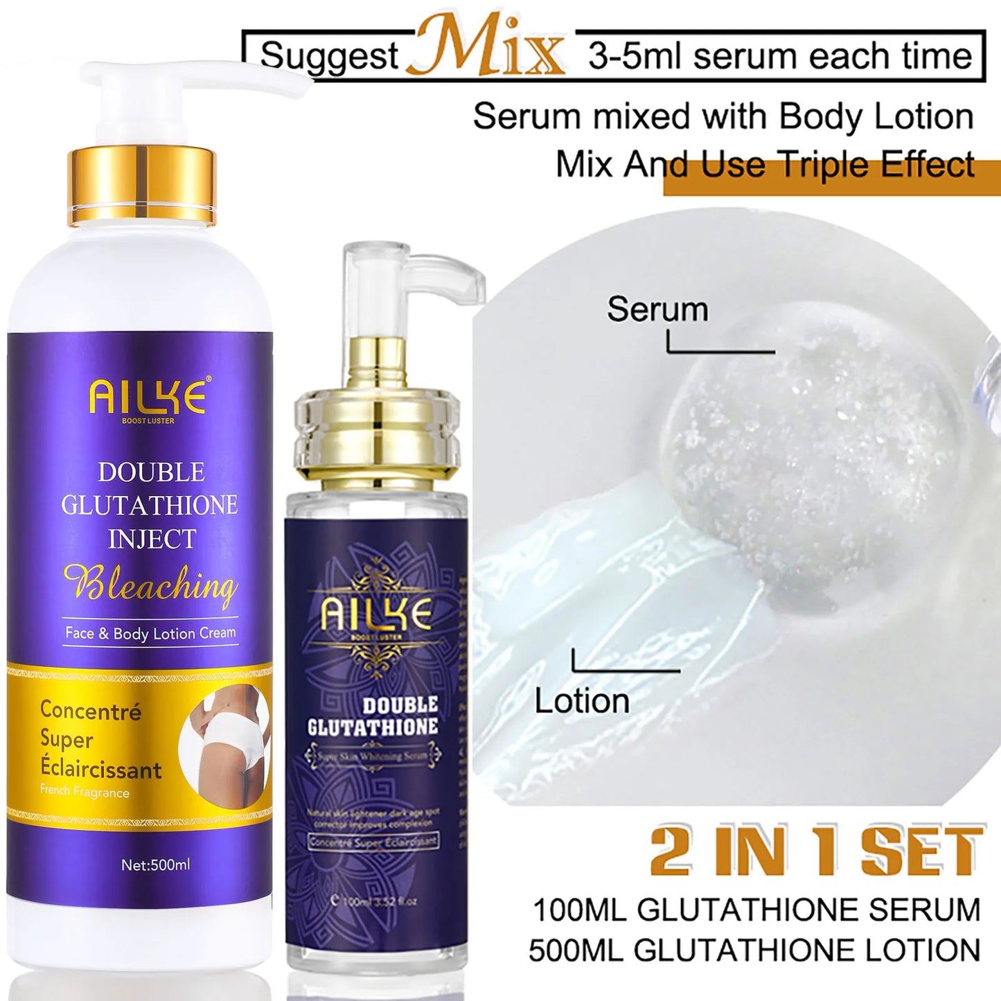 AILKE Glutathione Whitening Range For Radiant Bright Skin