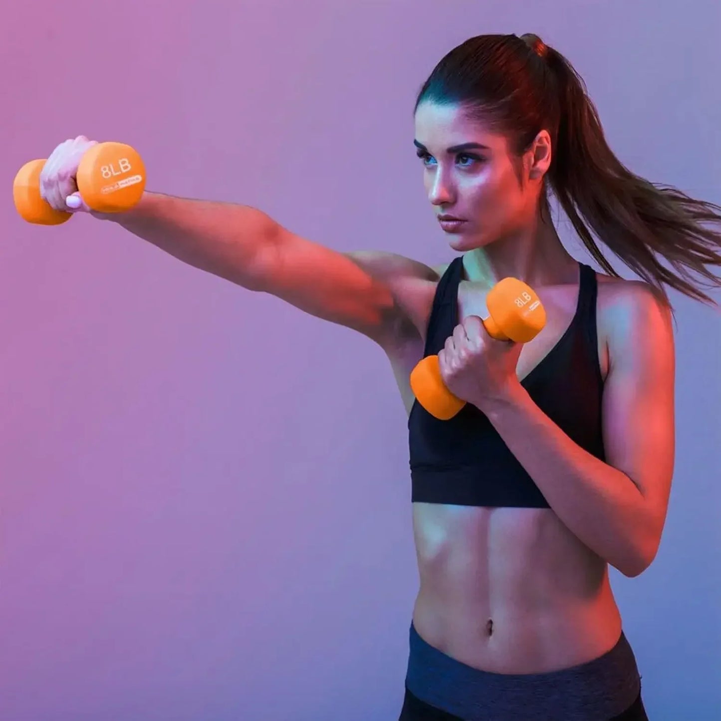 Neoprene Dumbbell Set With Rack For Home Weight Training