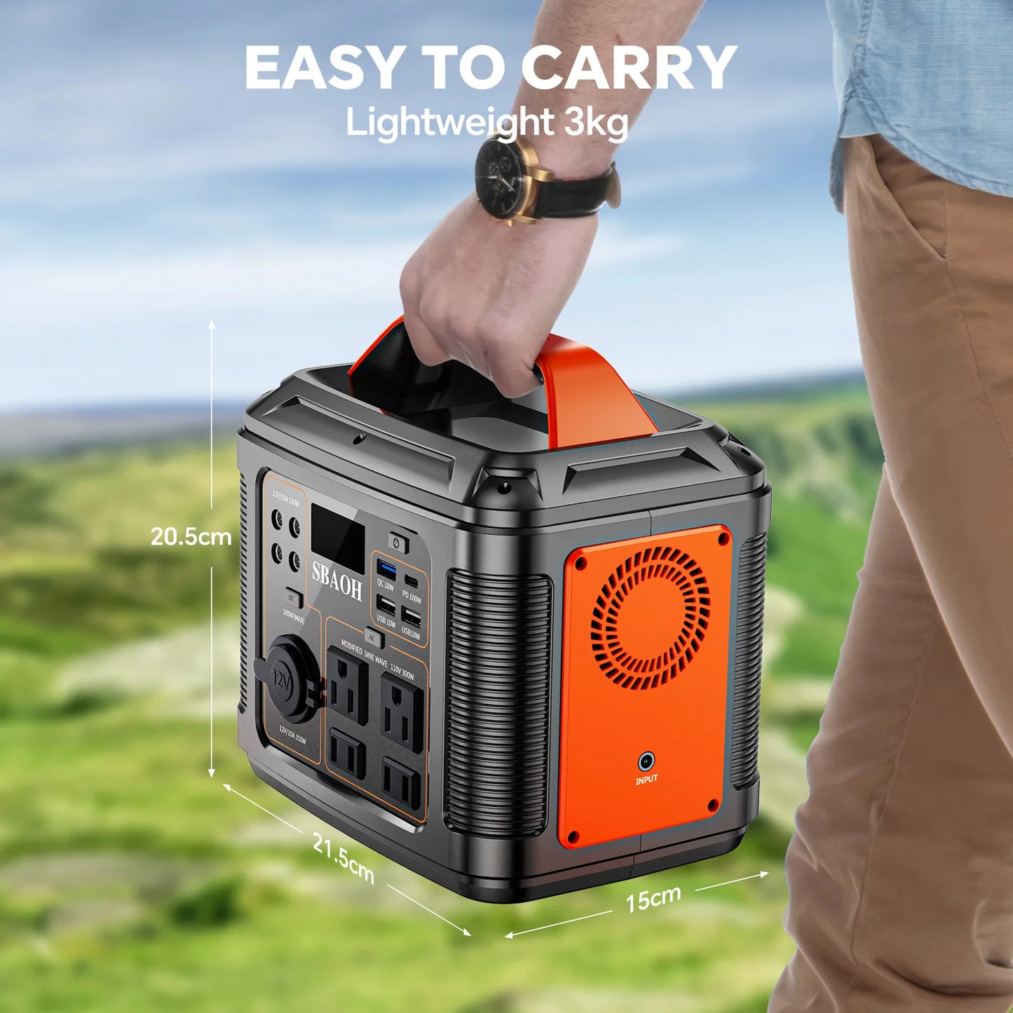 SBAOH 300W Portable Power Station 296Wh Solar Generator