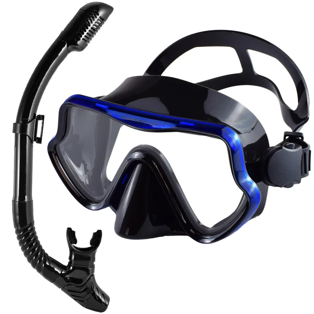 JoyMaySun Scuba Mask Snorkel Set For Adults Panoramic Tempered Glass