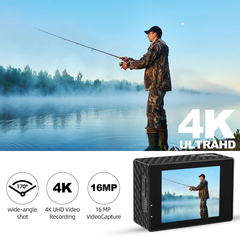 OURLIFE Action Camera Ultra HD 4K 30FPS 16MP Waterproof