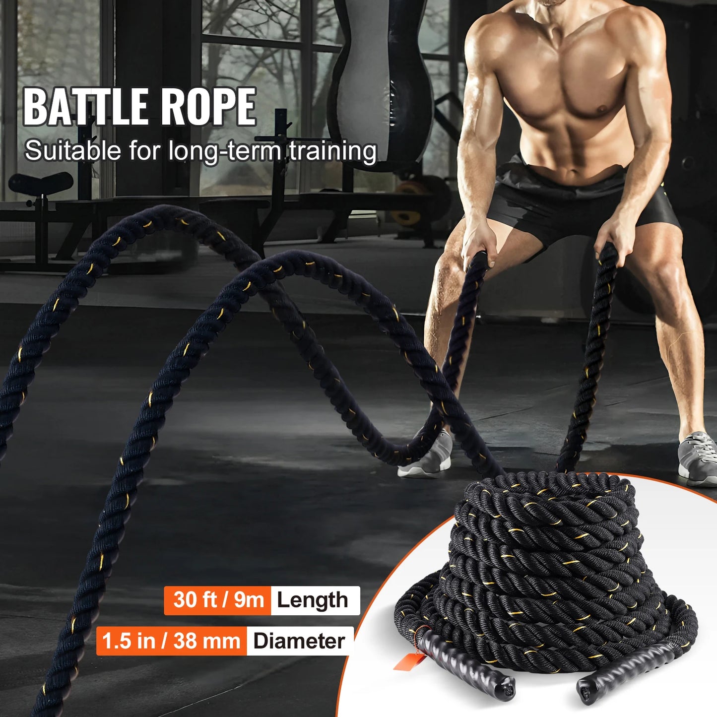 SucceBuy Battle Rope Training Home Gym And Core Strength