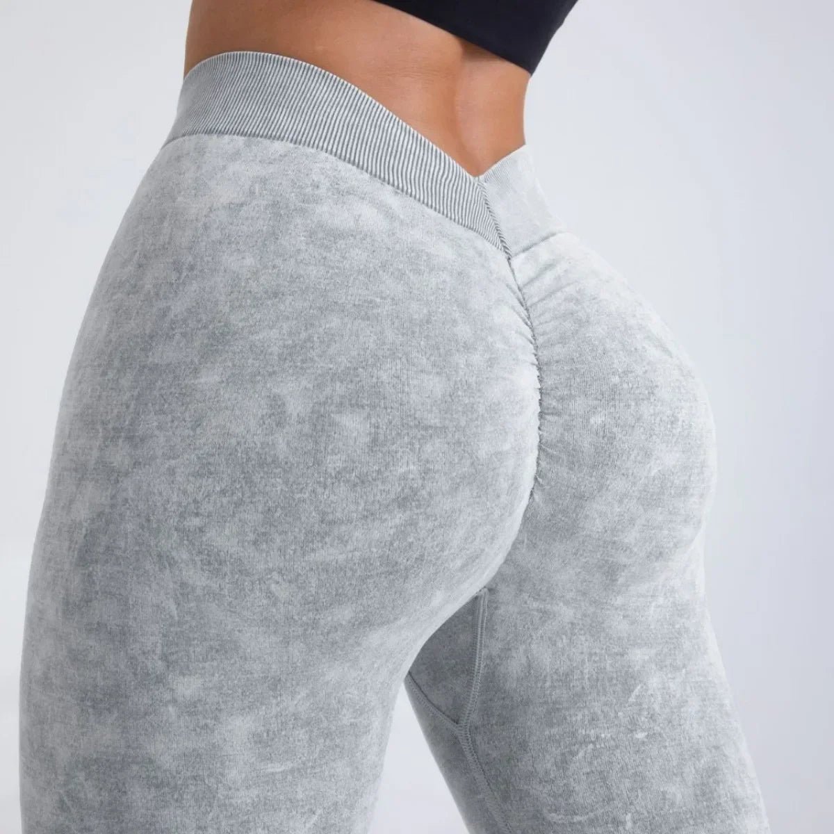 V Back Yoga Pants Women Scrunch Seamless Workout Leggings