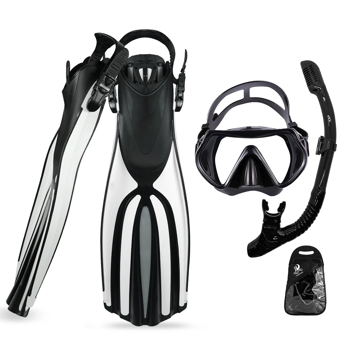 TUDIVING Portable Snorkeling Gear Three-Piece Set For Adults