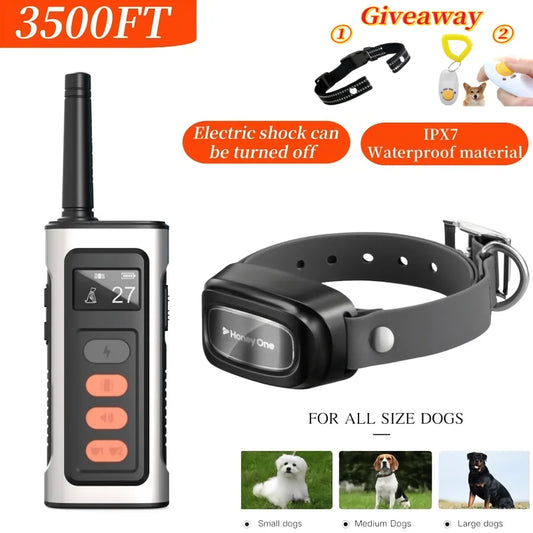 YHLC 3500Ft Digital Dog Training Collar Waterproof Remote