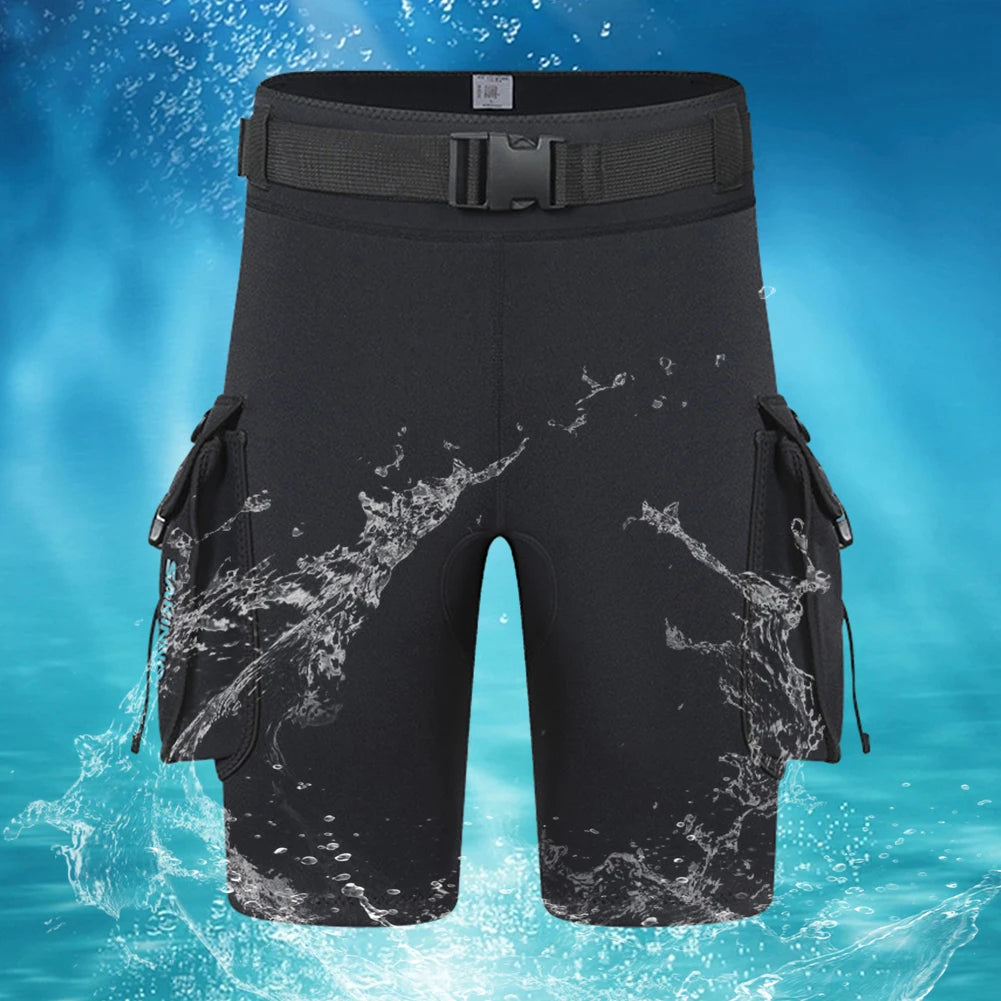 Alloet ThermoFlexibleTechnology Neoprene Wetsuit Shorts With Pockets D Ring Buckle