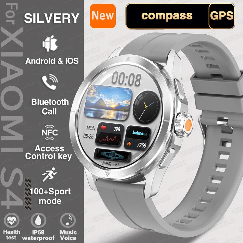 S4 Ultra Outdoor Smart Watch Men AMOLED GPS NFC Heart Rate