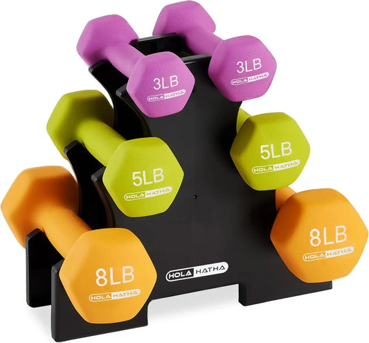 Neoprene Dumbbell Set With Rack For Home Weight Training