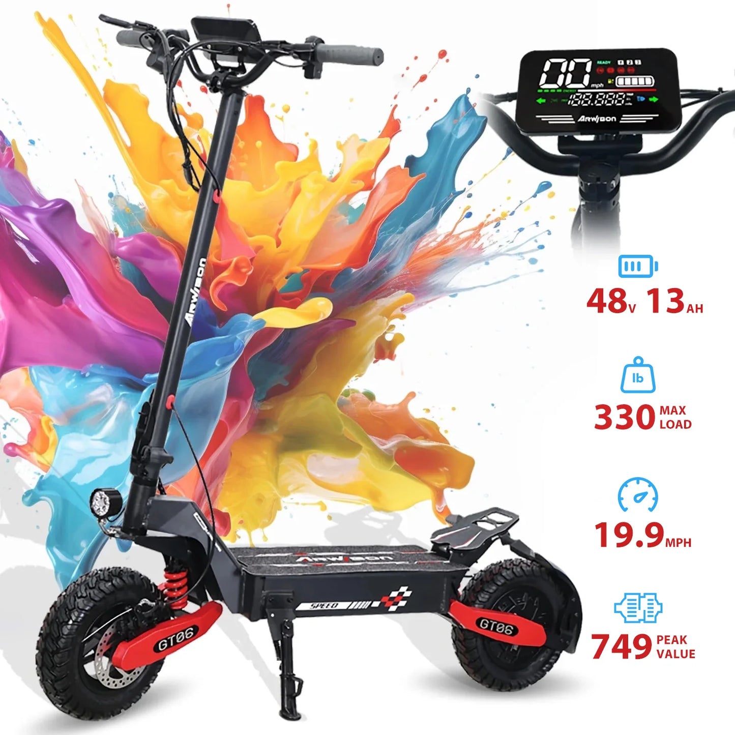 HEZZO GT06 Electric Scooter 1200W Dual Braking Suspension