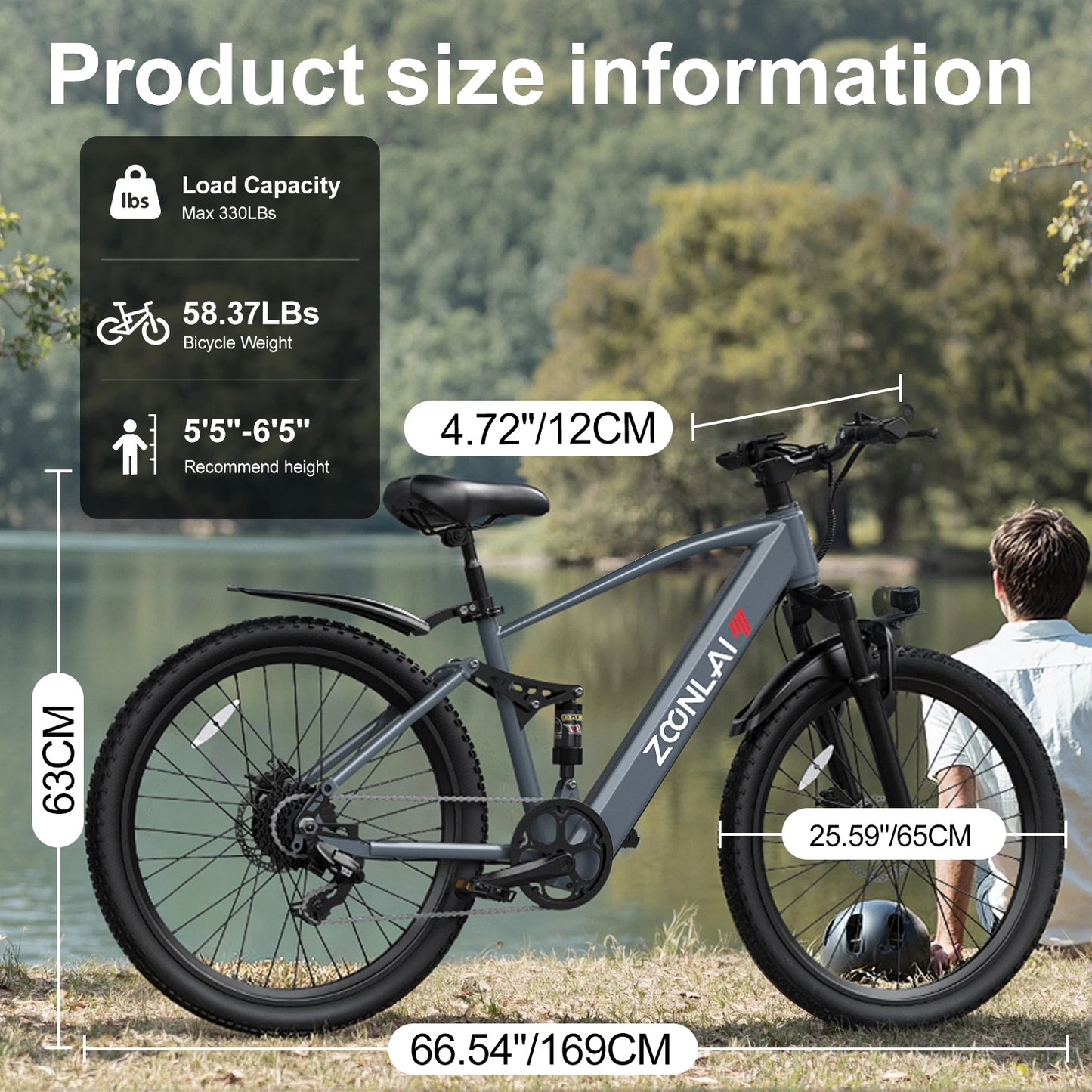Electric Bike,26''/24''Electric Mountain Bike,40Miles Range&22 Mph Step-Over Ebike for Adults,500W Motor,468Wh Battery,Bicycle