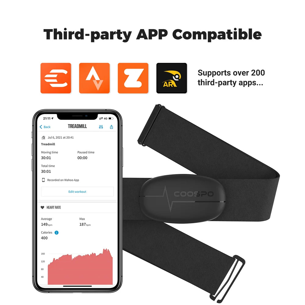 COOSPO H6M Chest HR Monitor Strap Bluetooth ANT Waterproof