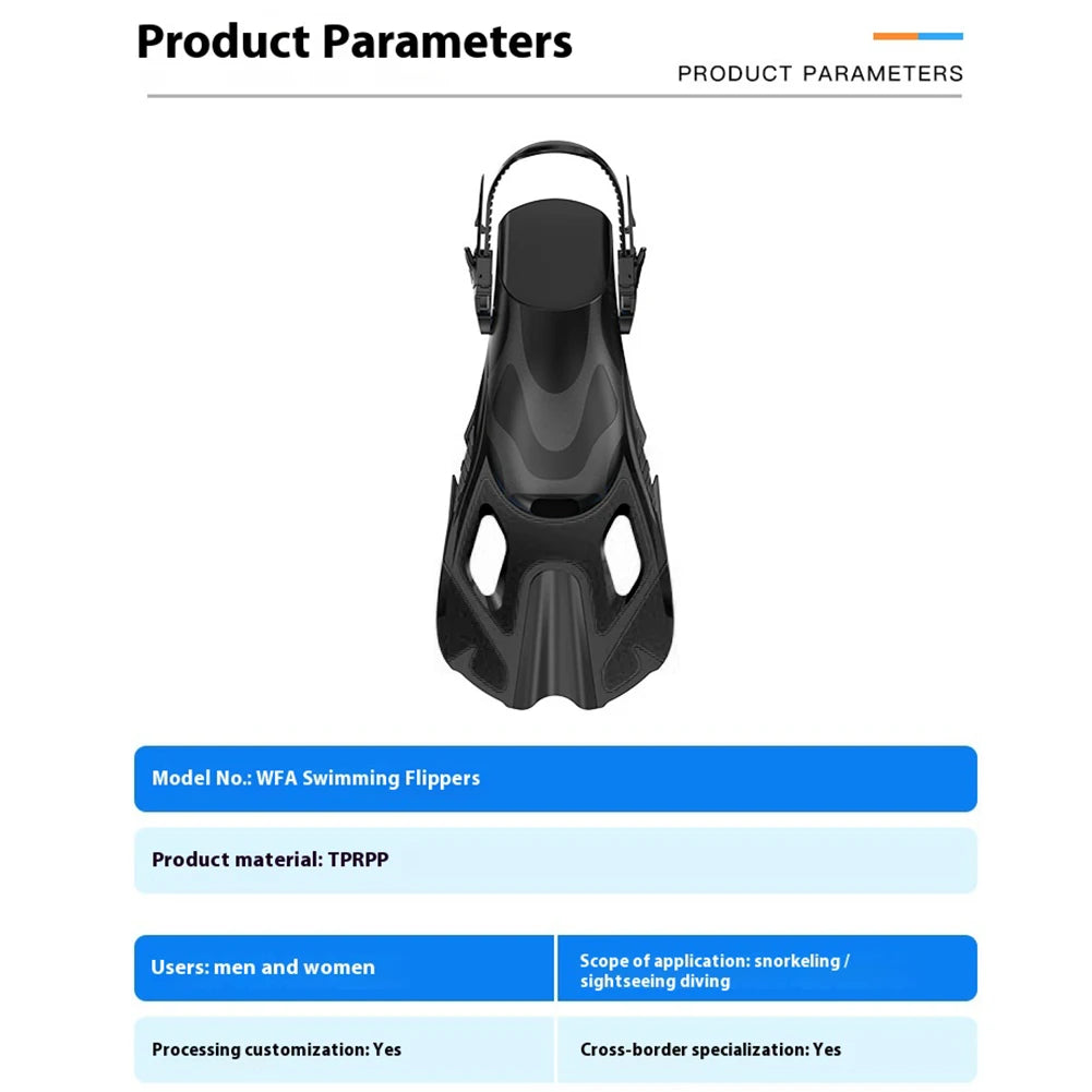 Shunmaii Open Heel Snorkel Fins Non Slip Flippers For Diving