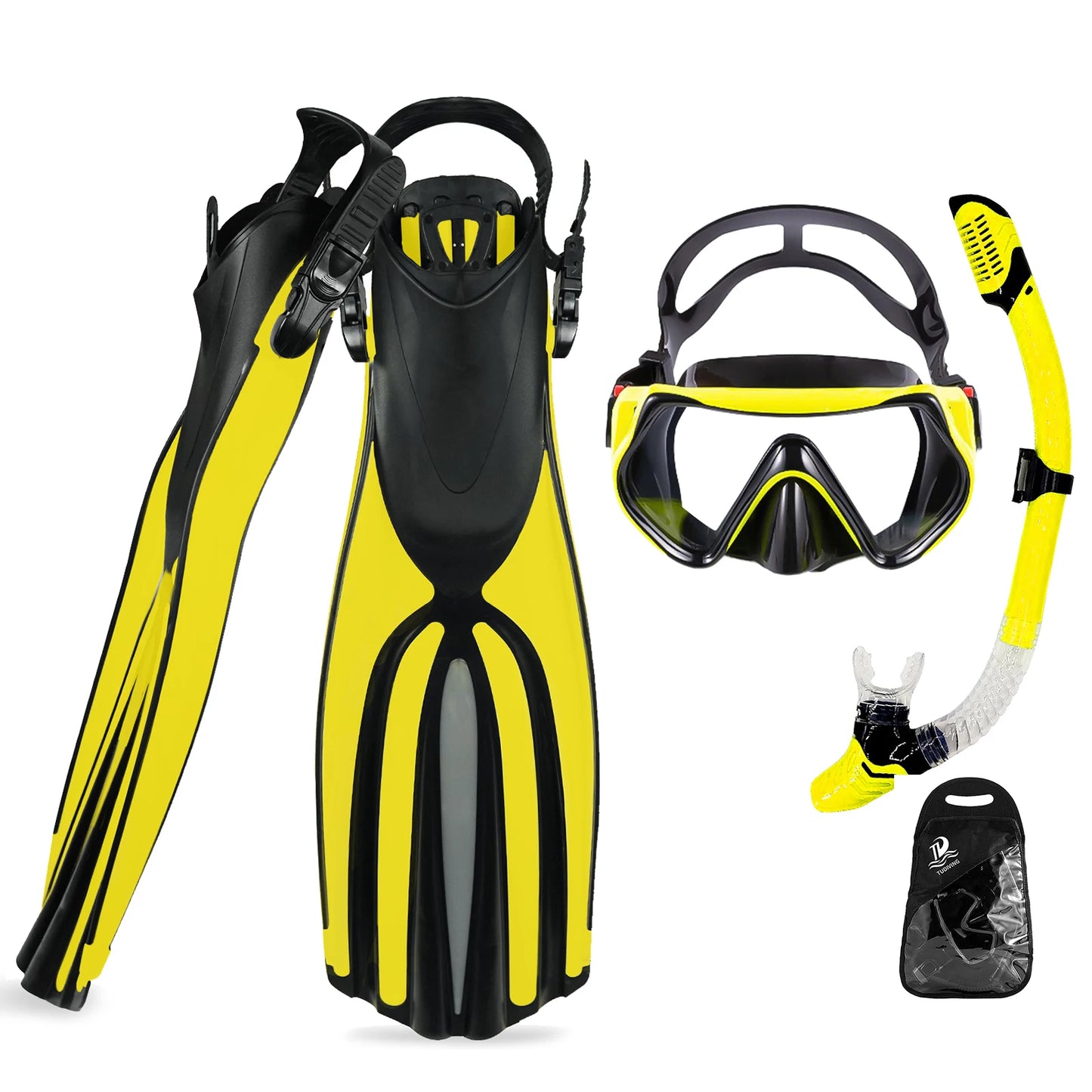 TUDIVING Portable Snorkeling Gear Three-Piece Set For Adults