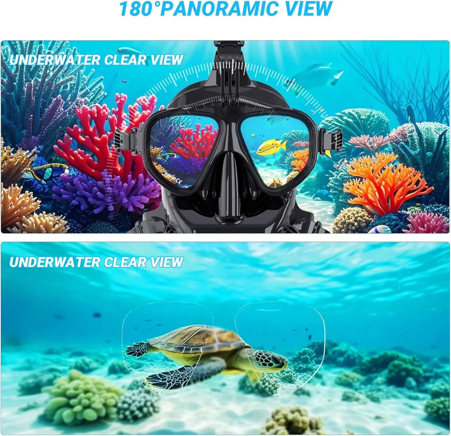 Full Face Dive Mask Snorkeling With 180 Degree View