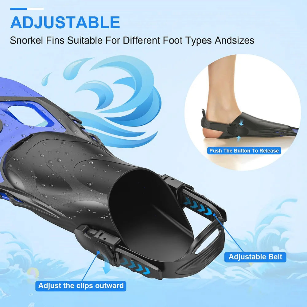 Choice Snorkel Fins Open Heel Adjustable Silicone Swimming Flippers