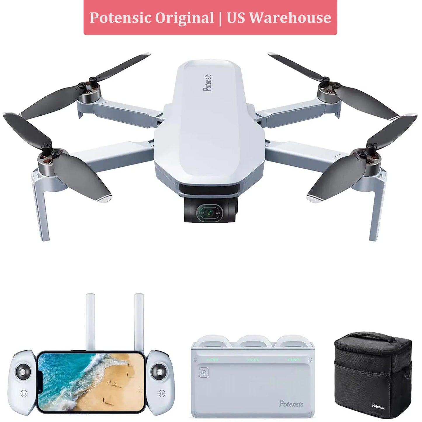 Potensic ATOM 3-Axis Gimbal 4K GPS Drones Under 249g Max 6-KM for Adults and Beginners