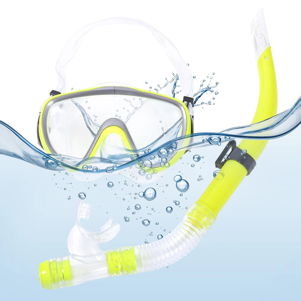 MOJOYCEDiving Diving Mask And Snorkel Set Adjustable Dry Snorkel