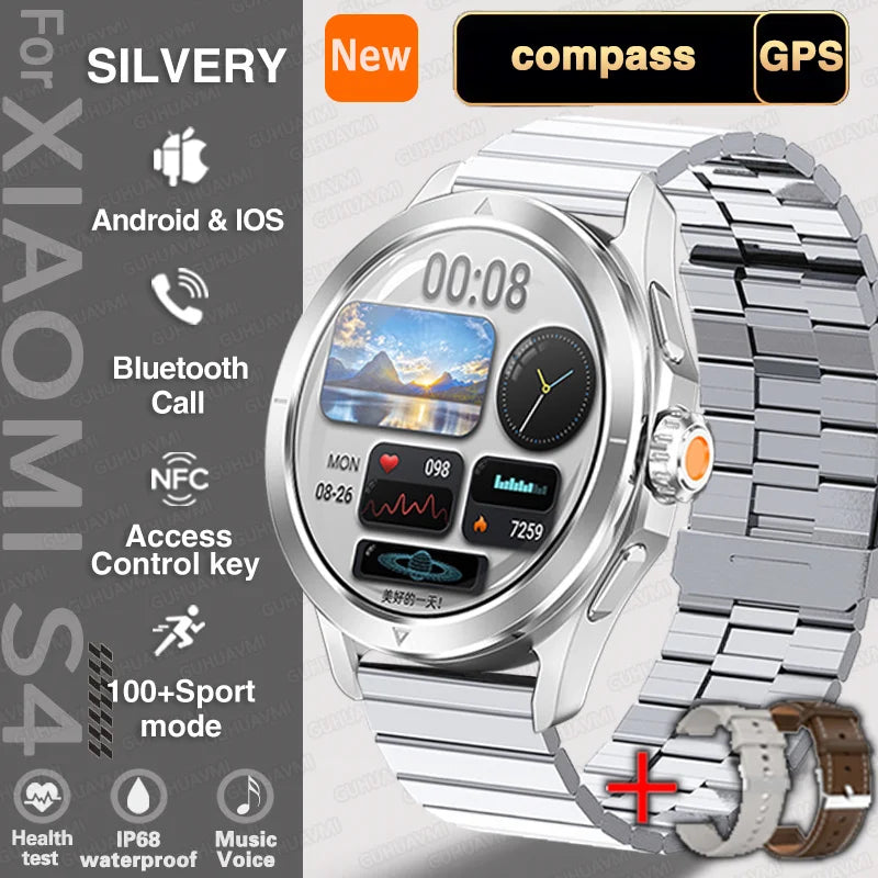 S4 Ultra Outdoor Smart Watch Men AMOLED GPS NFC Heart Rate