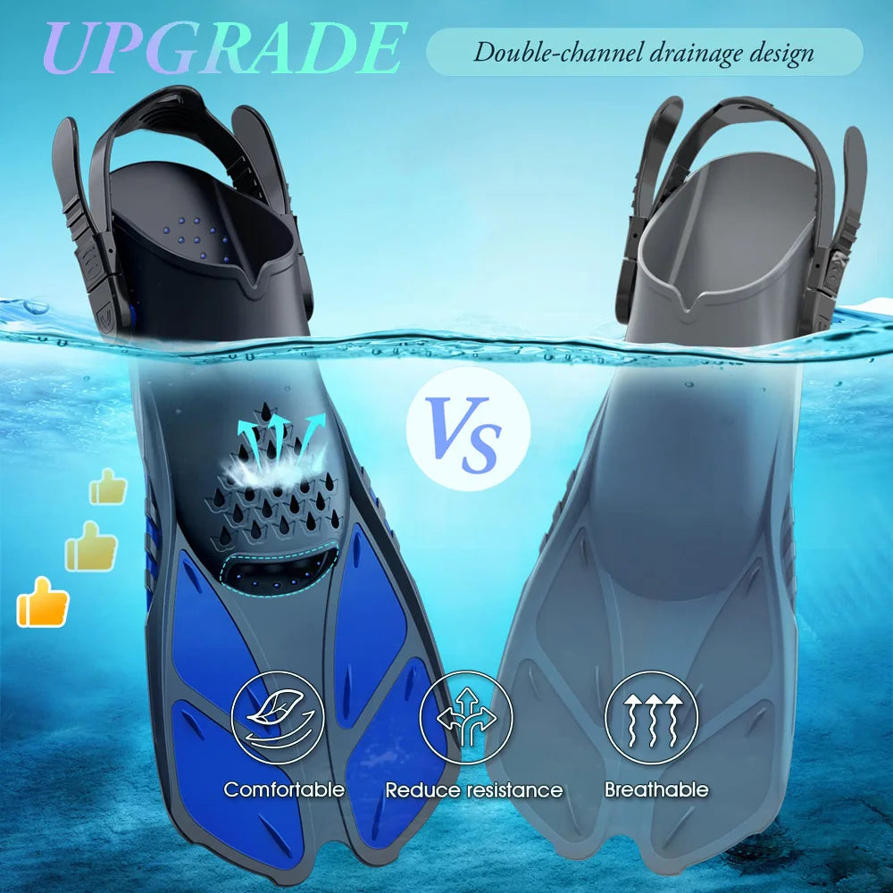 Choice Snorkel Fins Adjustable Buckles Open Heel Silicone Swimming Flippers