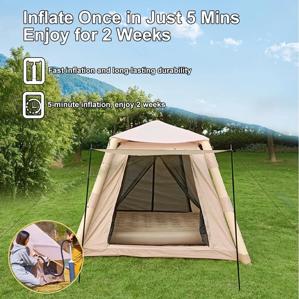 DUOFU 4 Season Inflatable Camping Tent For 2 To 4 People