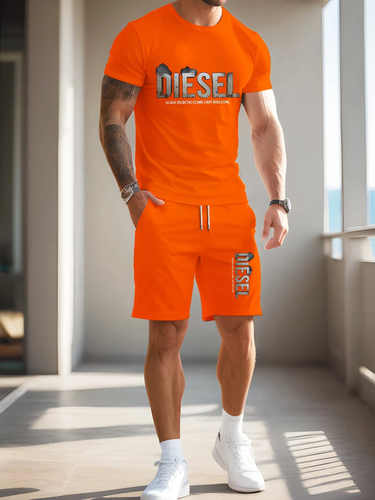 Diesel Men T Shirt Set Sports Breathable Quick Drying
