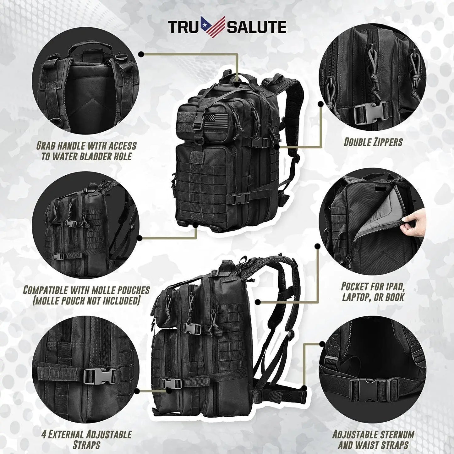 Military Tactical Molle Backpack Outdoor Travel Bag
