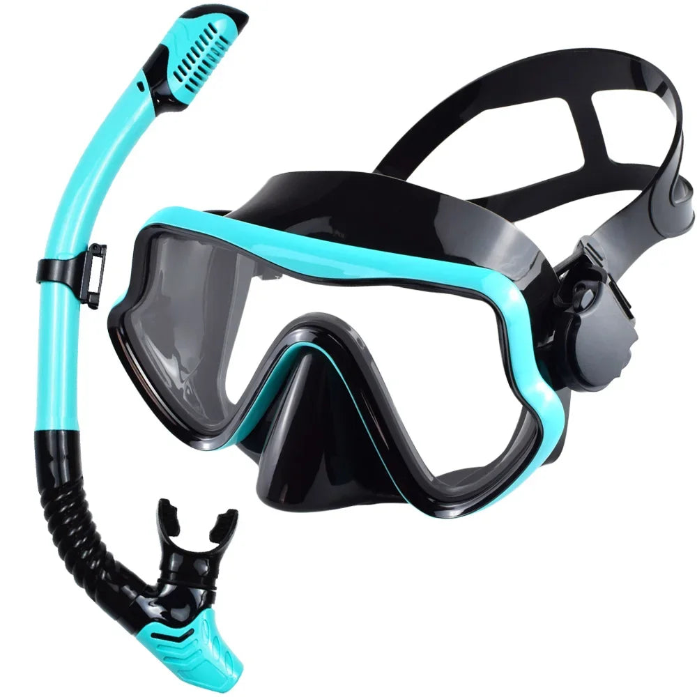 JoyMaySun Scuba Mask Snorkel Set For Adults Panoramic Tempered Glass