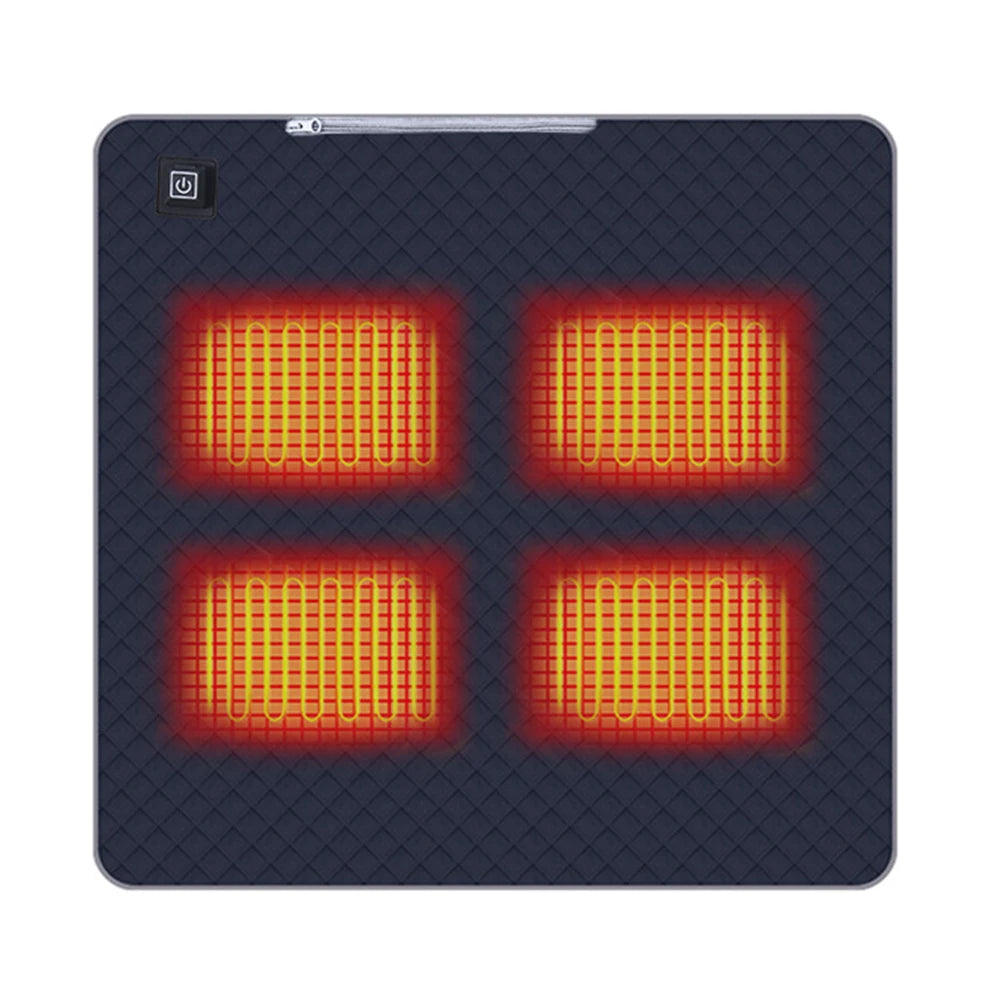 Mojoyce 4 Heated Areas Camping Chair Heated Cushion Portable Heating Pad With Three Temperature Settings For Winter