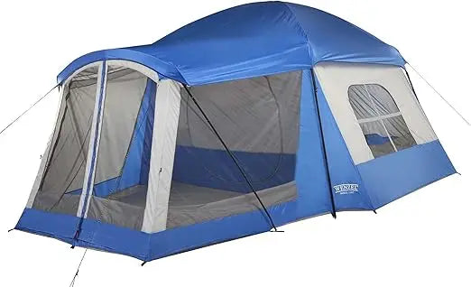 Klondike 8 Person Water Resistant Tent with Convertible Screen Room for Family Camping