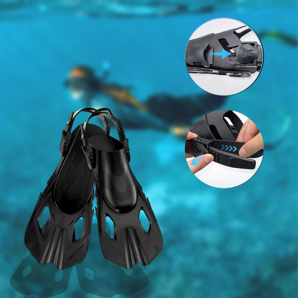 Shunmaii Open Heel Snorkel Fins Non Slip Flippers For Diving