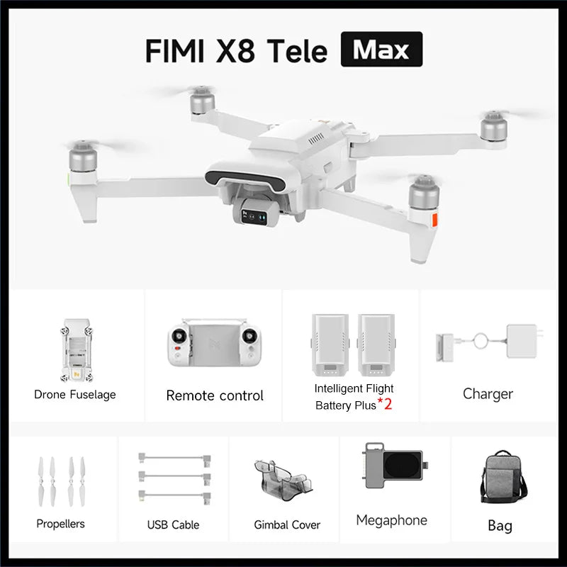 FIMI X8 TELE MAX Drone 4K Professional HDR 48MP 3-Axis Gimbal Camera Drone Professional GPS 20KM RC Quadcopter 2025