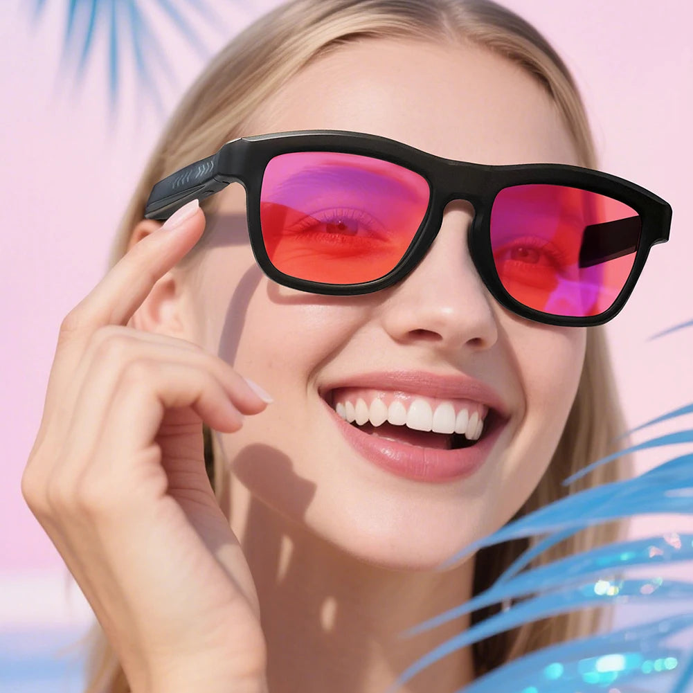 AI Translator Sunglasses With Language Translation Bluetooth 5.4 Stereo Sound Portable For Music Calls And Sports