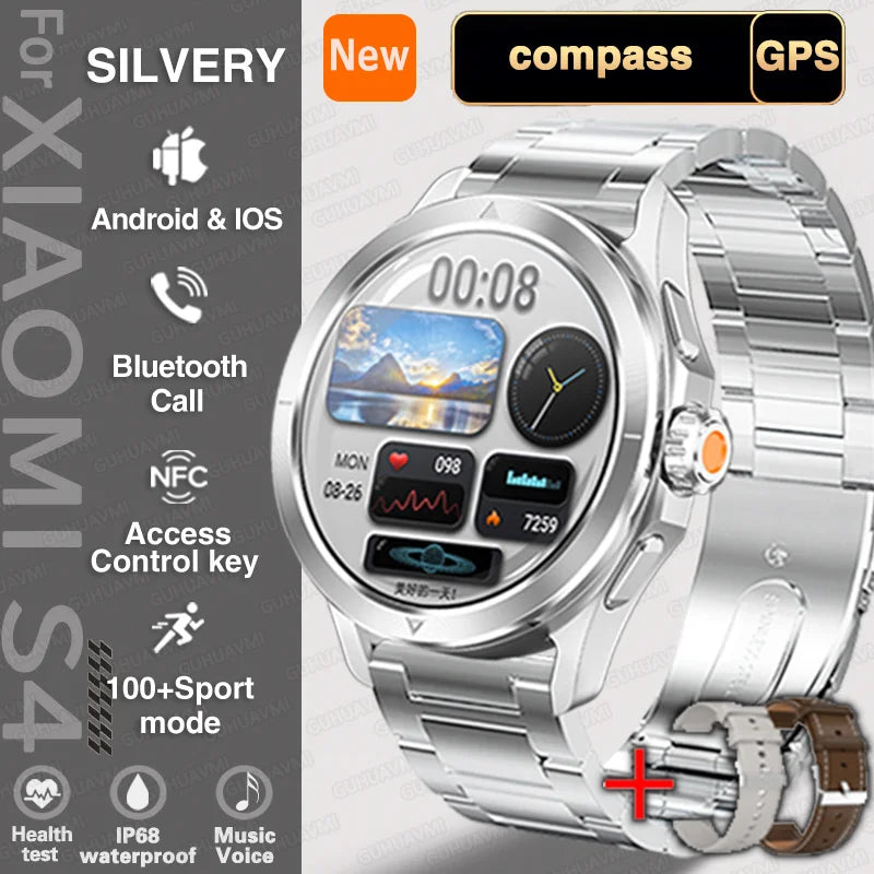 S4 Ultra Outdoor Smart Watch Men AMOLED GPS NFC Heart Rate