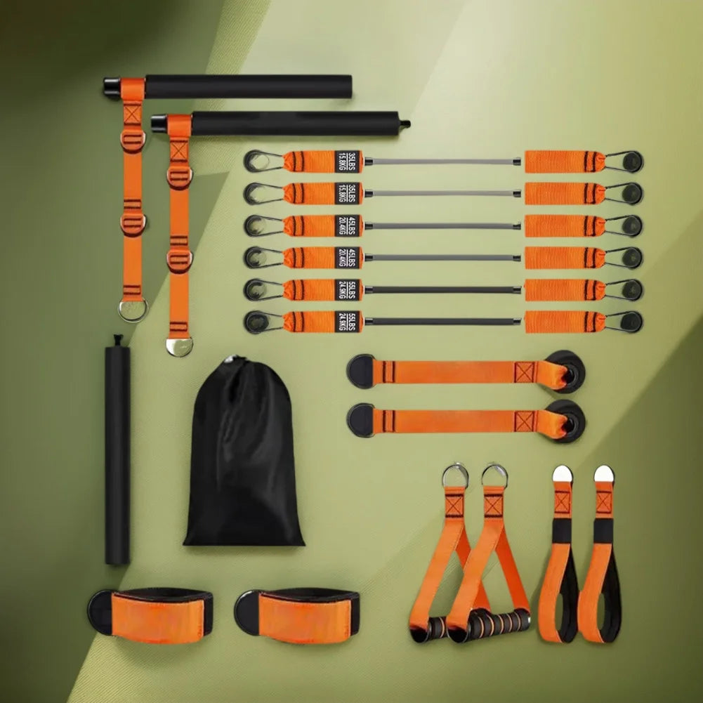 Pilates Bar Kit With Resistance Bands Home Gym Set Pro