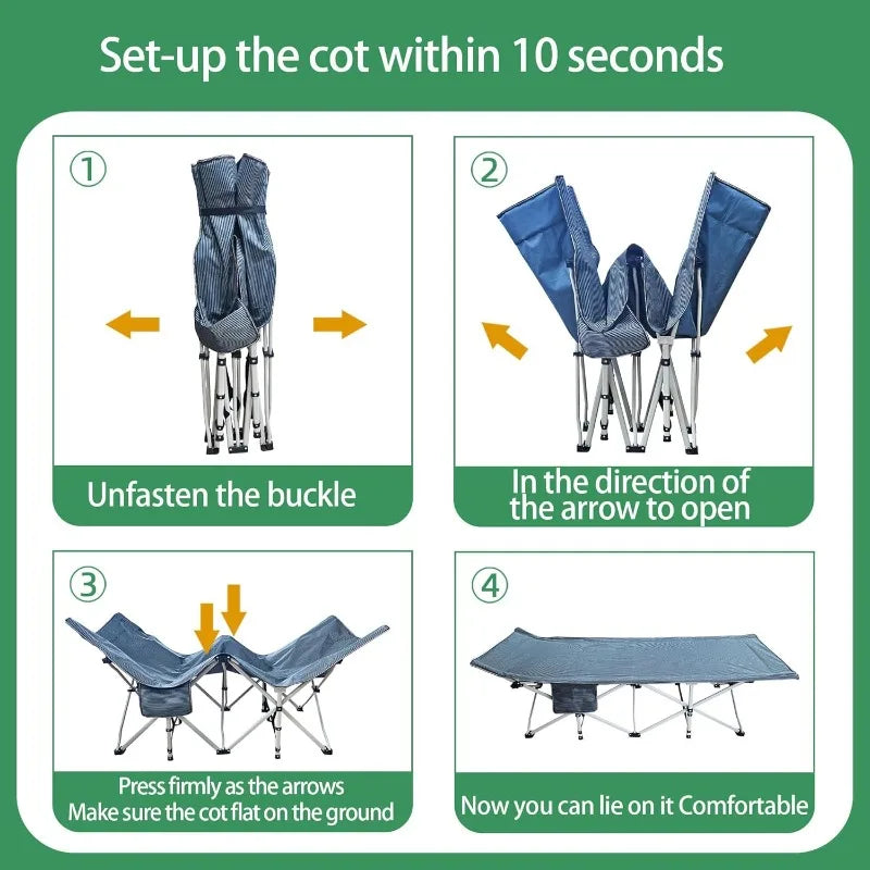 YTYIN Camping Cot With Mattress Foldable For Adults