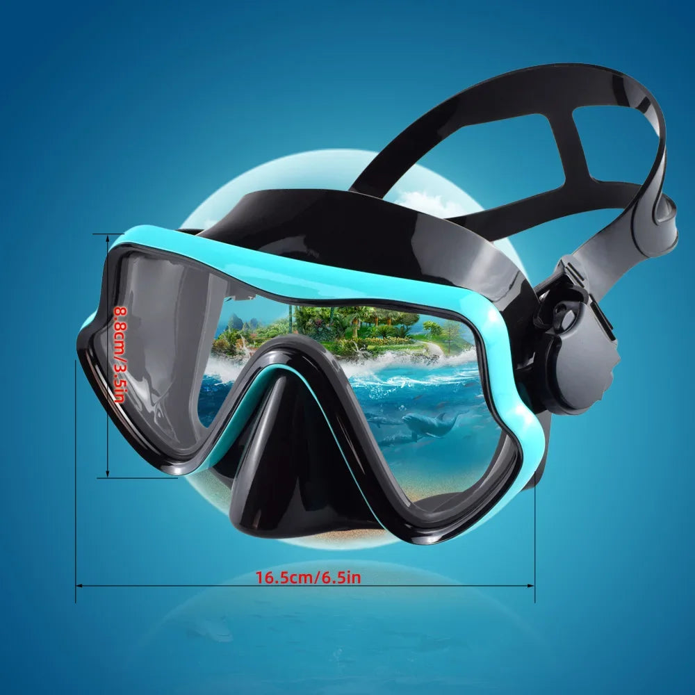JoyMaySun Scuba Mask Snorkel Set For Adults Panoramic Tempered Glass
