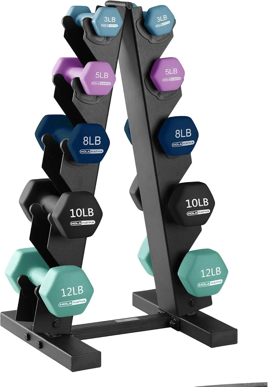 Neoprene Dumbbell Set With Rack For Home Weight Training