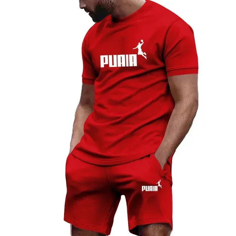 CN Guangdong Mens Summer Short Sleeve Set Jogging Fitness