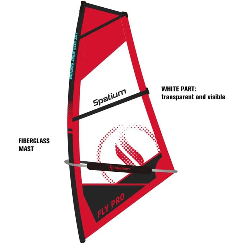 Spatium Inflatable Windsurfing Board and Sail Windsurf Board Sup Windsurf Paddle Board for Adults Windsurf Sail Red