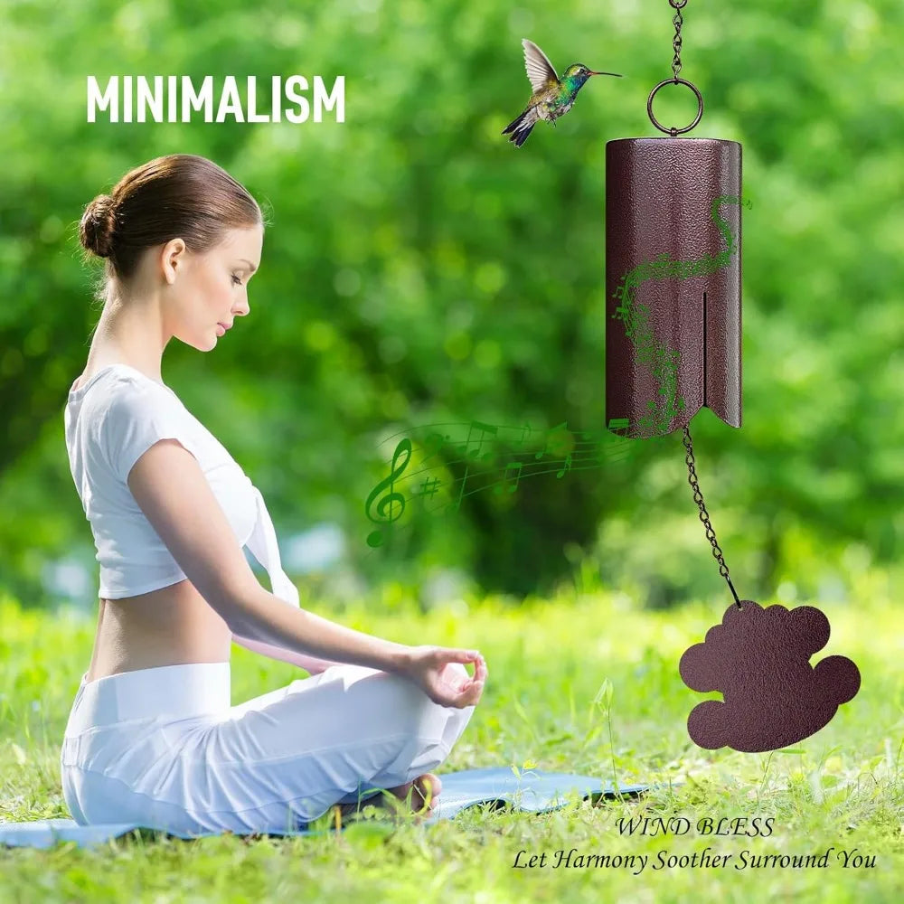 FengShui Wind Chimes with Auspicious Clouds,36 inch Copper Vein Large Wind Chimes for Outside Deep Tone,Deep Resonance Serenity