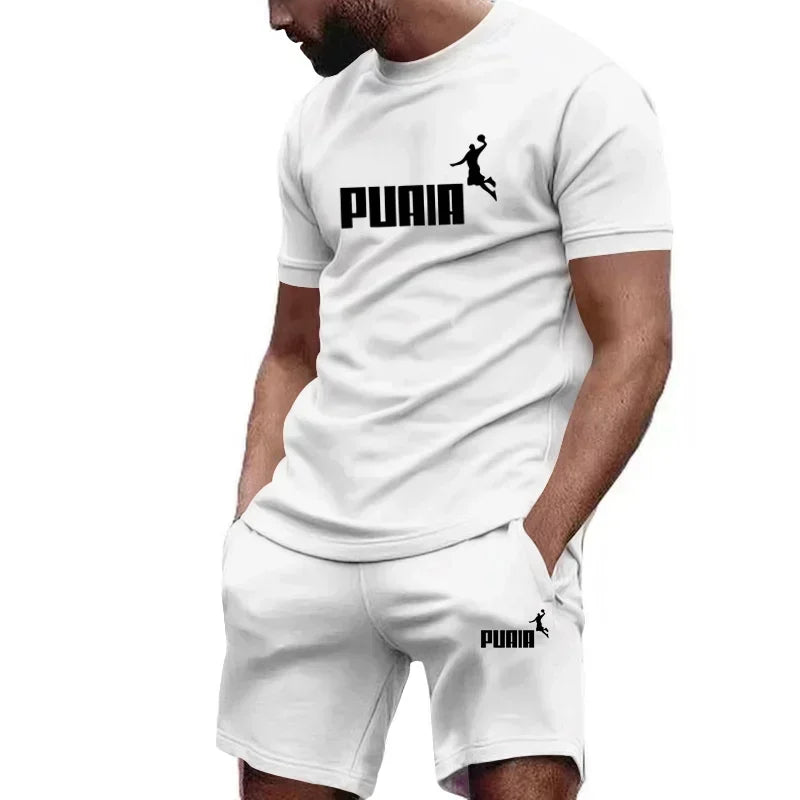CN Guangdong Mens Summer Short Sleeve Set Jogging Fitness