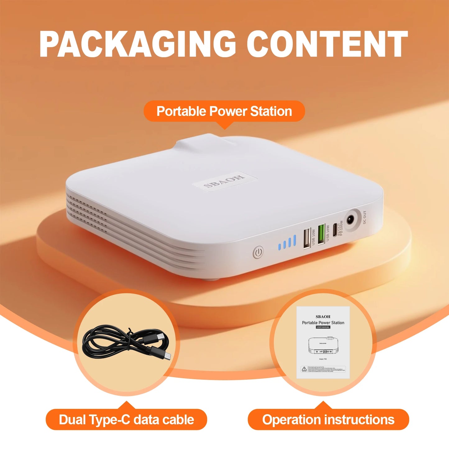 SBAOH Camping Power Station 100W 88Wh Portable Backup