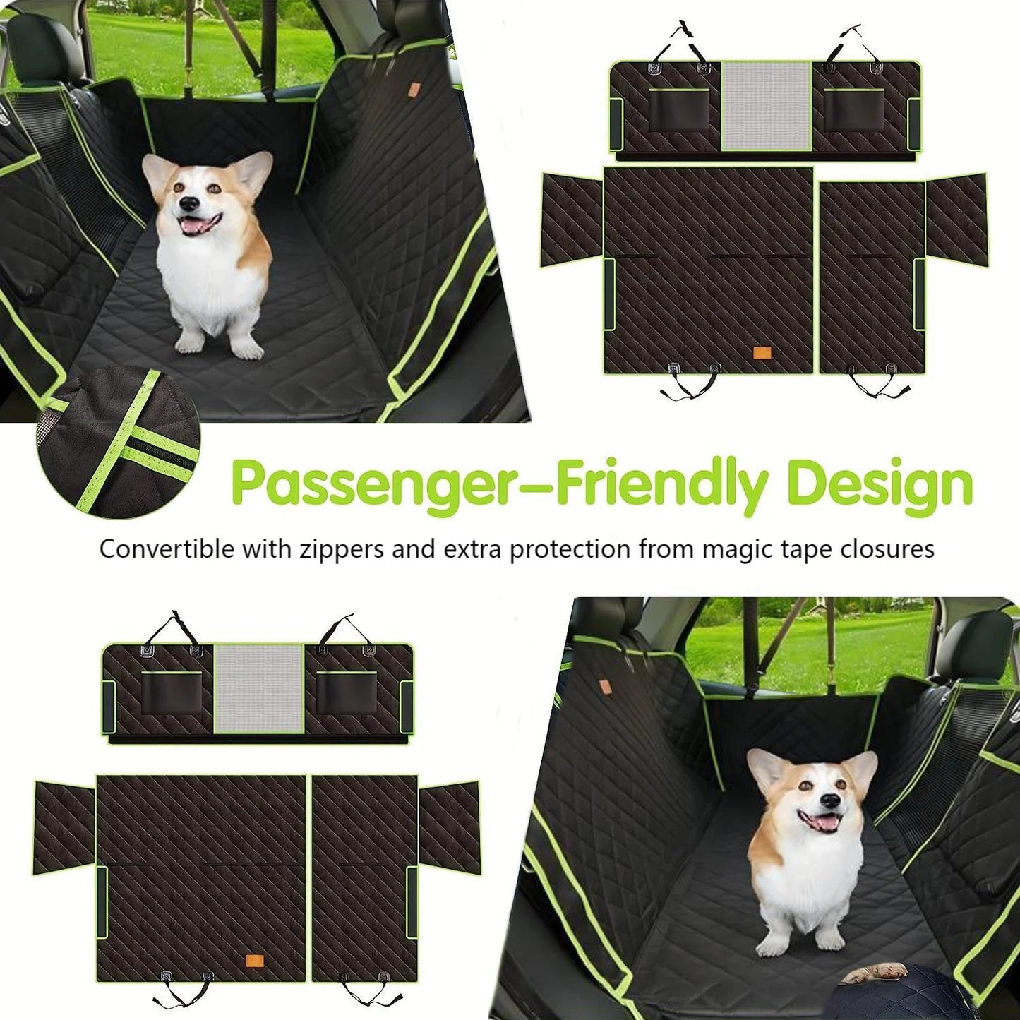 6 In 1 Pet Rear Seat Car Cushion For Dogs Machine Washable Waterproof And Stain Resistant Travel Accessory