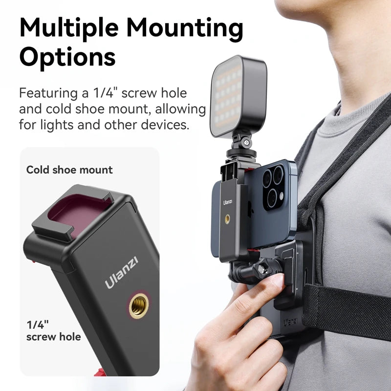 Ulanzi CM027 Chest Head Strap Mount Belt Phone For iPhone 15 14 Gopro insta360 x3 dji osmo Pocket 3 Action Camera Accessories