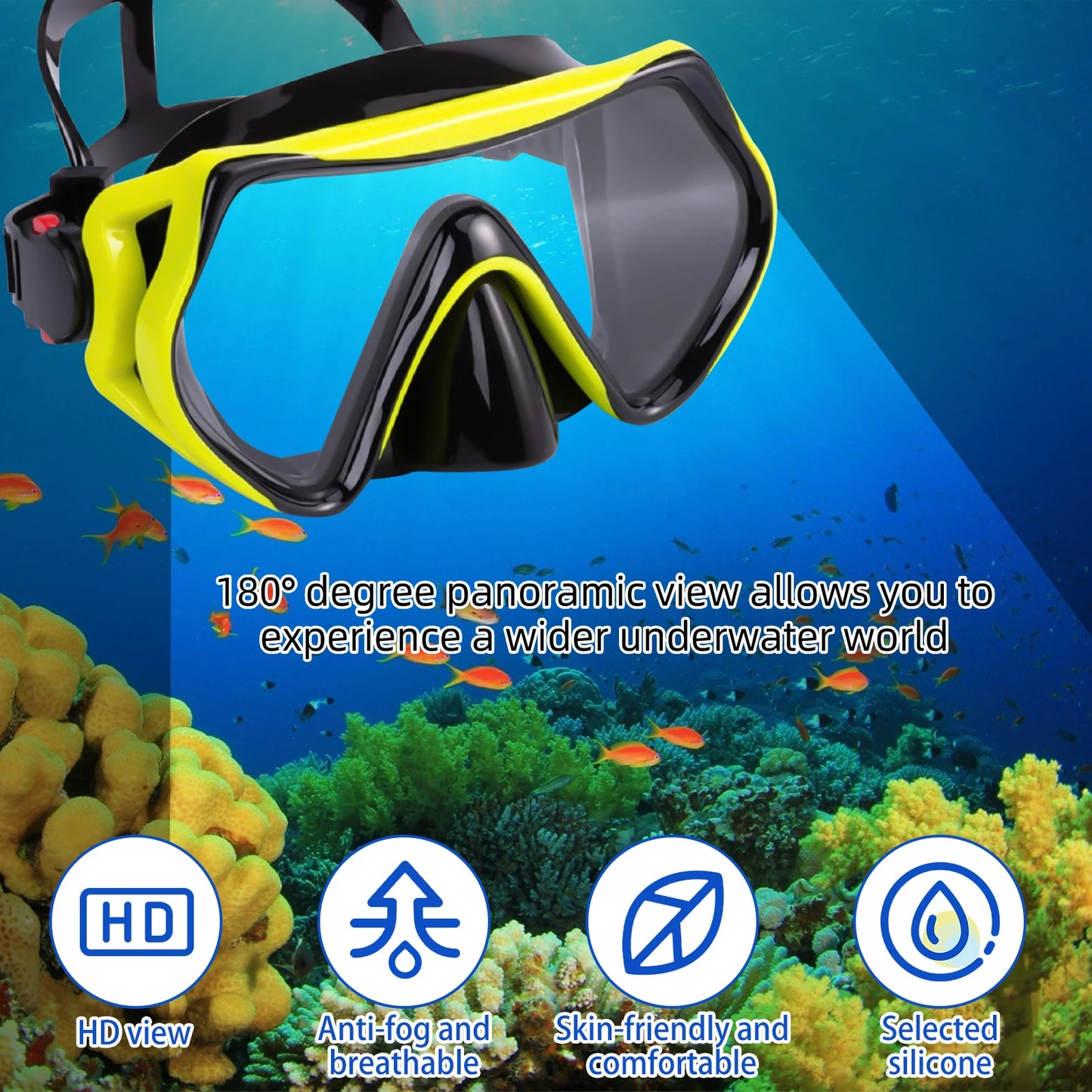 TUDIVING Portable Snorkeling Gear Three-Piece Set For Adults