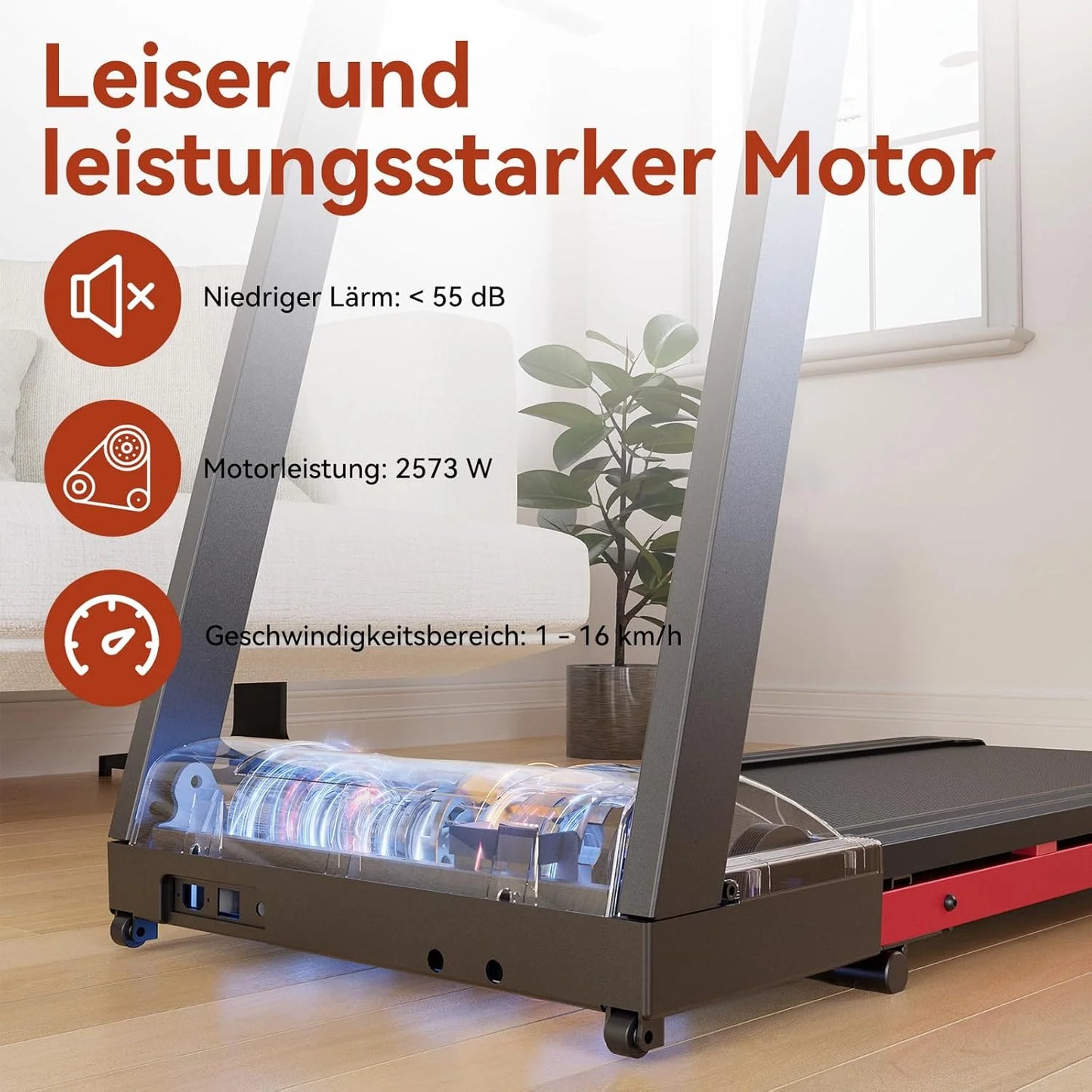 Driving Foldable Treadmill with Six Percent Incline LCD App