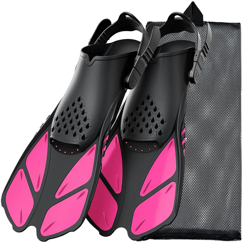 Choice Snorkel Fins Adjustable Buckles Open Heel Silicone Swimming Flippers