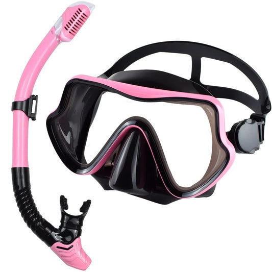 JoyMaySun Scuba Mask Snorkel Set For Adults Panoramic Tempered Glass