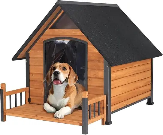 Aivituvin Outdoor Dog House With Metal Frame Kennel